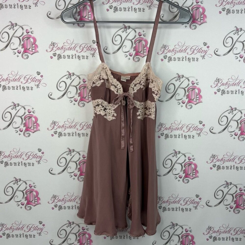 Nk imode dress Lacie Lace Trimmed Brown Chemise pink blush pink